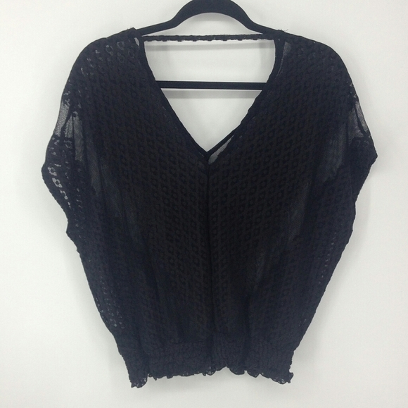 Guess Black Lace Flowy Blouse Size XS - Picture 2 of 7
